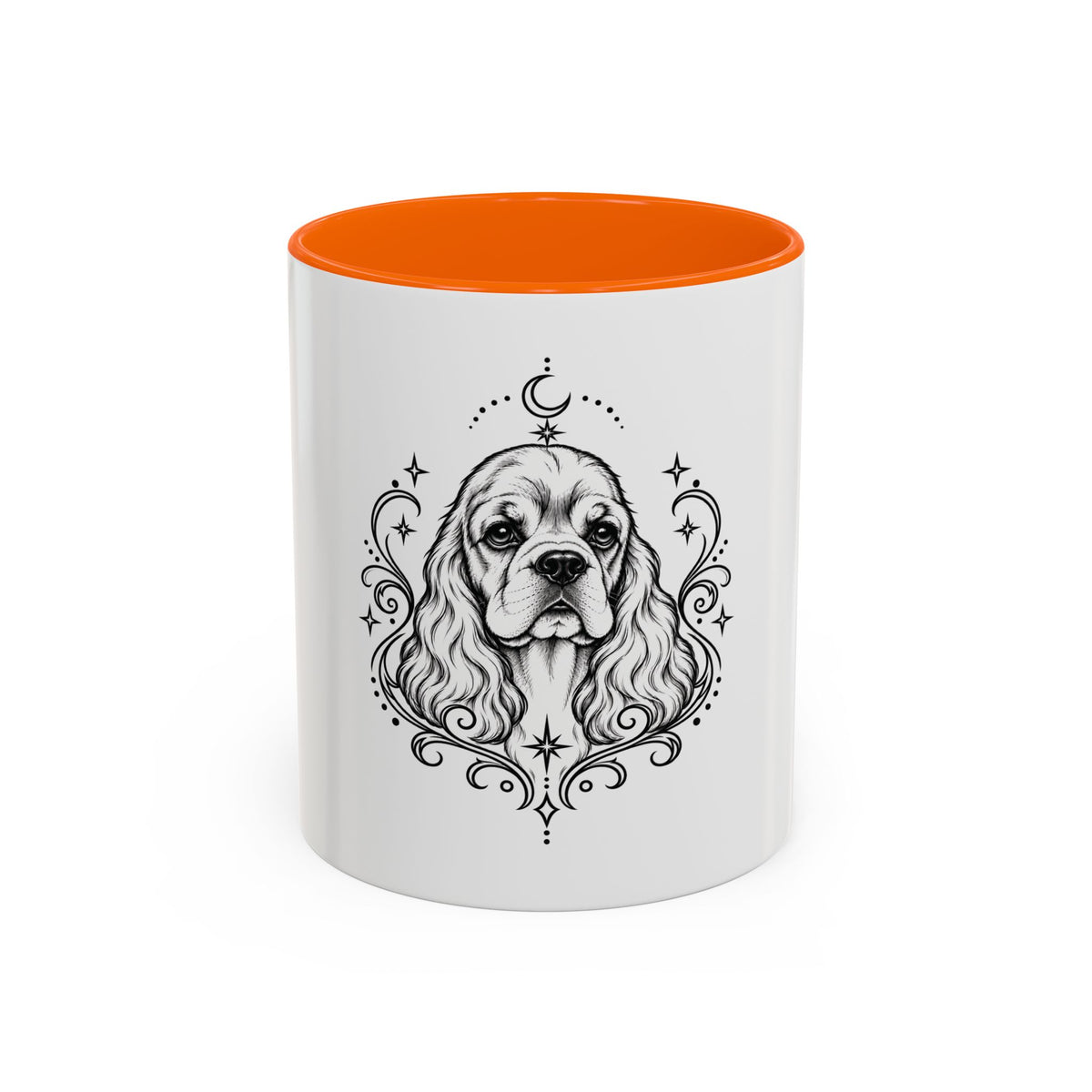 Mystical American Cocker Spaniel Line Art Accent Coffee Mug – Mystical Dog Portrait 11/15oz