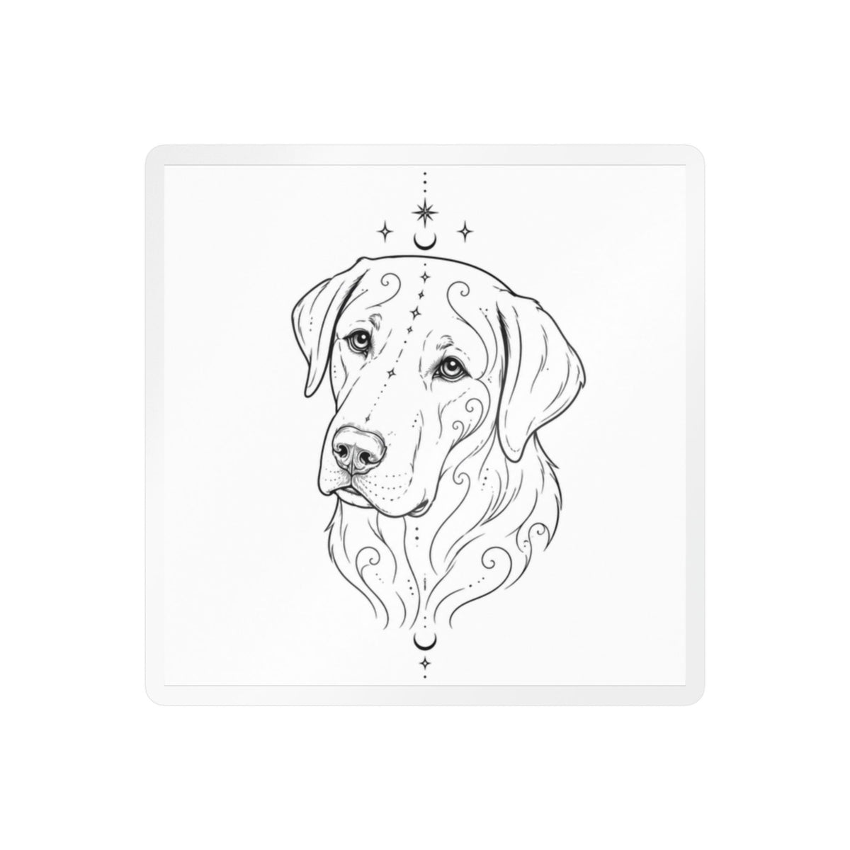 Mystical Labrador Retriever Mandala Sticker — Kiss-Cut Vinyl Decal