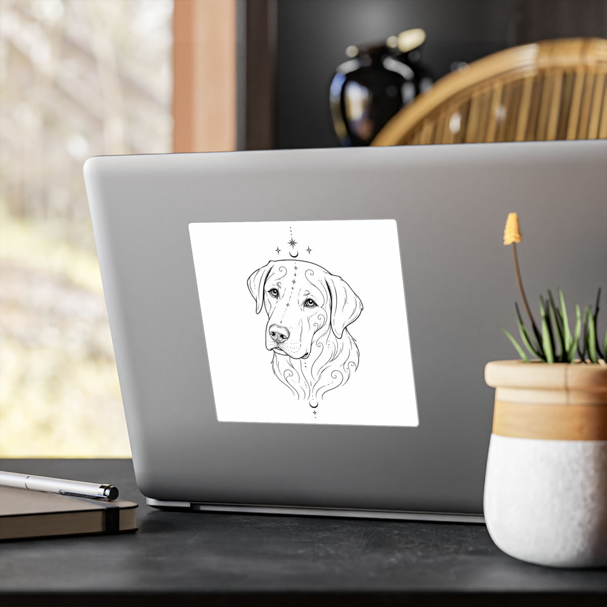 Mystical Labrador Retriever Mandala Sticker — Kiss-Cut Vinyl Decal