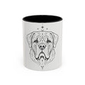 Mystical Mastiff Line Art Accent Coffee Mug – Mystical Dog Portrait 11/15oz