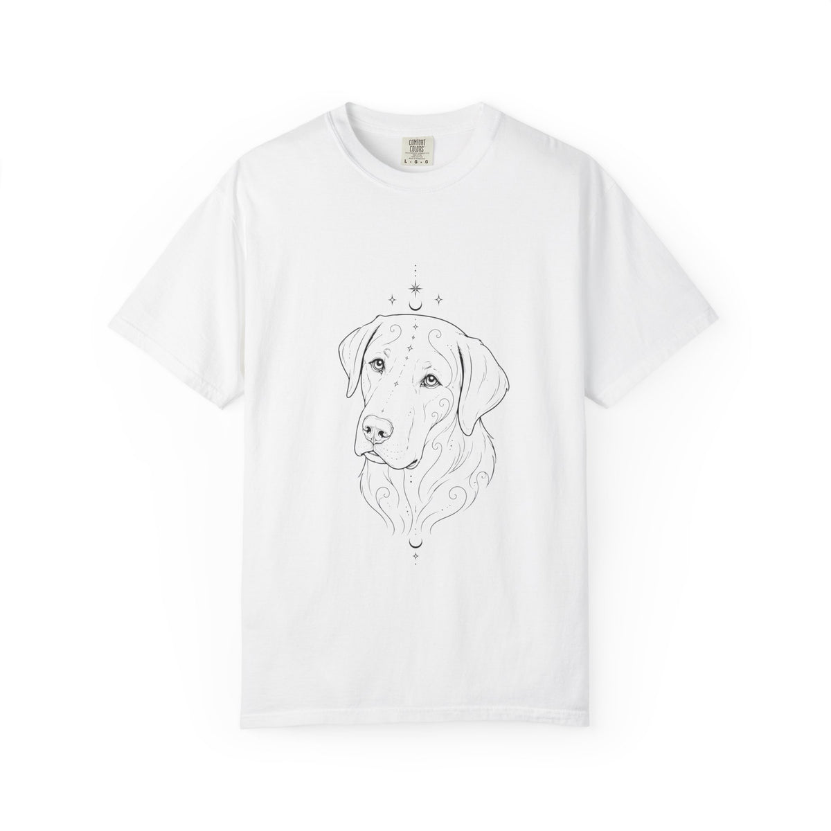 Mystical Labrador Retriever Line Art T-Shirt — Minimal Dog Portrait Tee