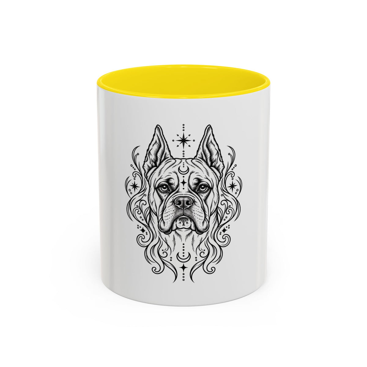 Copy of Mystical White Swiss Shepherd Line Art Accent Coffee Mug – Mystical Dog Portrait 11/15oz