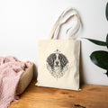 Mystical Stabyhoun Line Art Canvas Tote — Dog Portrait Cotton Shopper