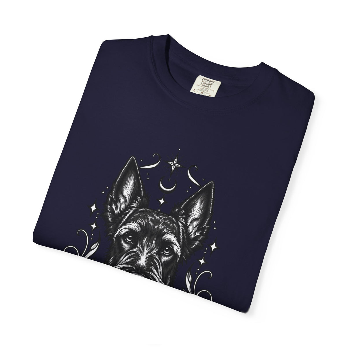 Mystical Scottish Terrier Line Art T-Shirt — Minimal Dog Portrait Tee