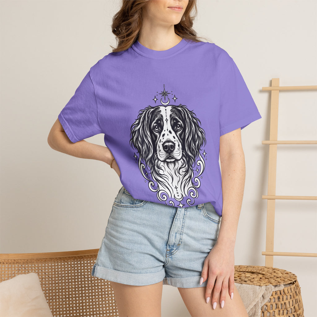 Mystical Stabyhoun Line Art T-Shirt — Minimal Dog Portrait Tee