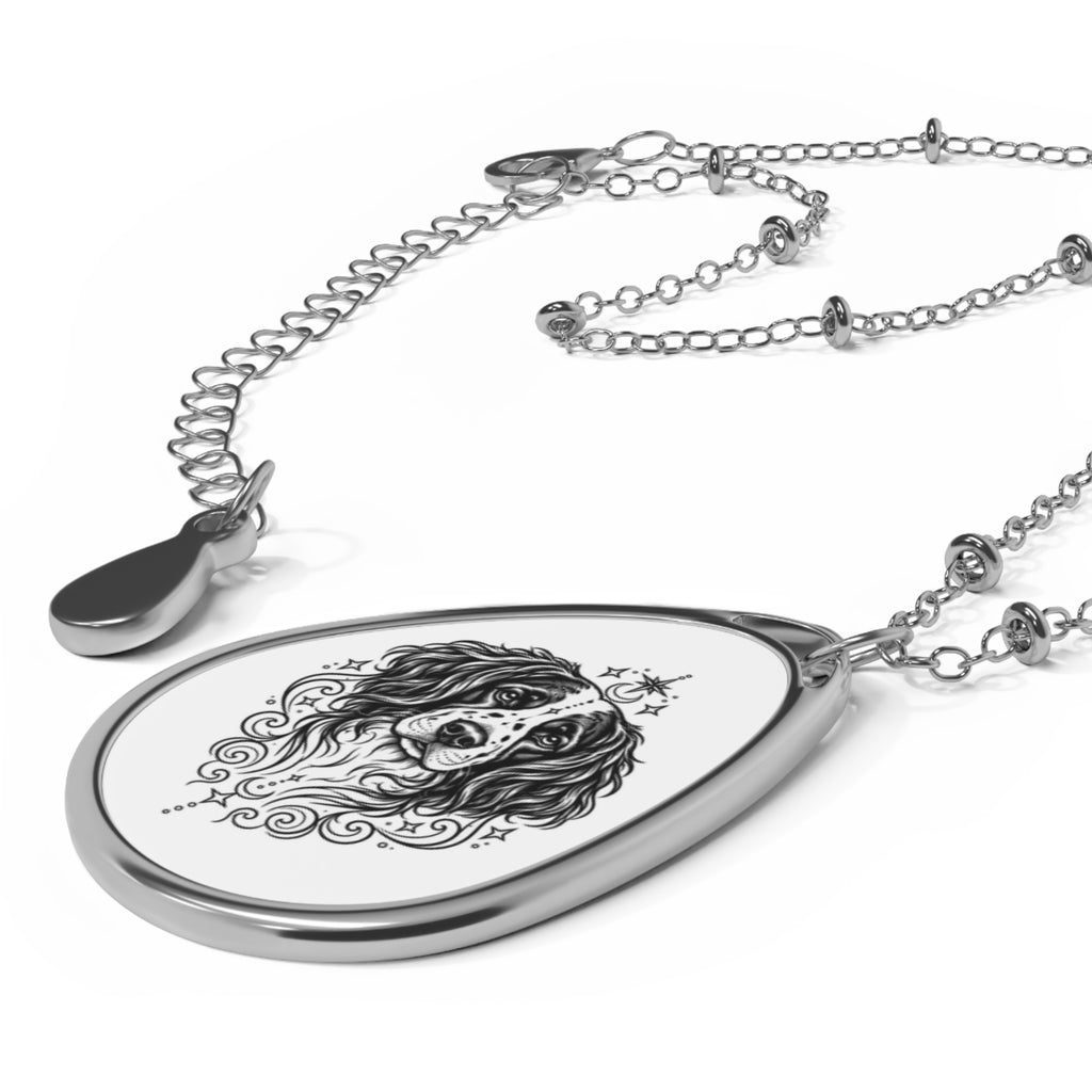 Mystical Stabyhoun Oval Necklace — Engraved Pet Memorial Pendant