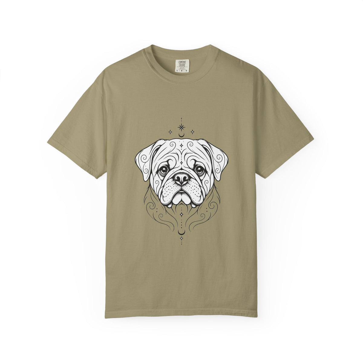 Mystical Pug Line Art T-Shirt — Minimal Dog Portrait Tee