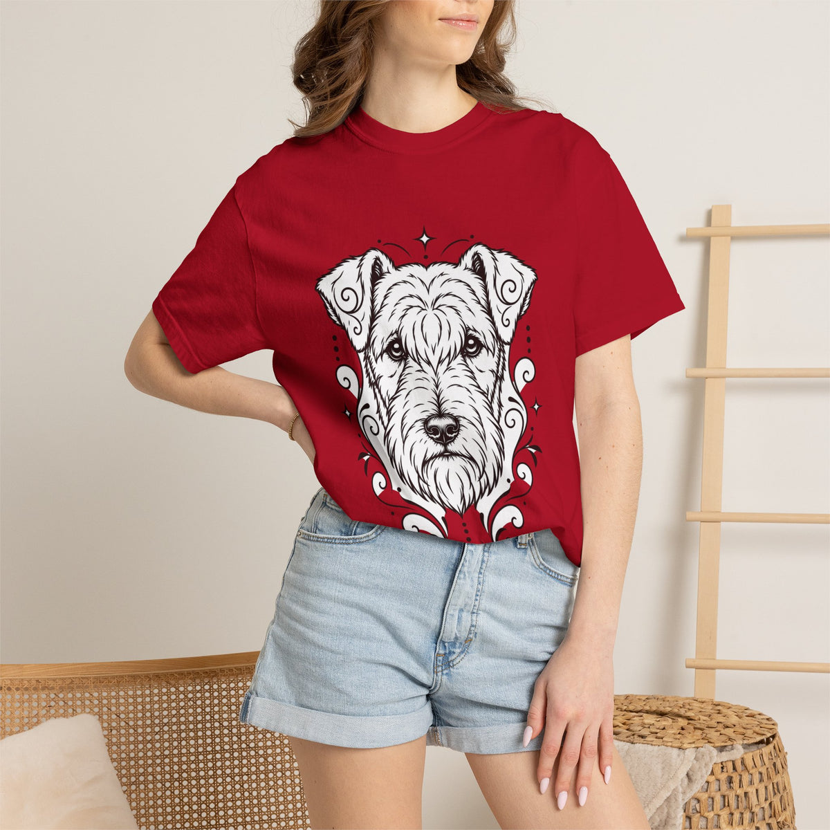 Mystical Lakeland Terrier Line Art T-Shirt — Minimal Dog Portrait Tee