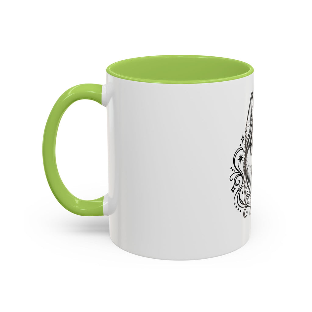 Mystical Siberian Husky Line Art Accent Coffee Mug – Mystical Dog Portrait 11/15oz