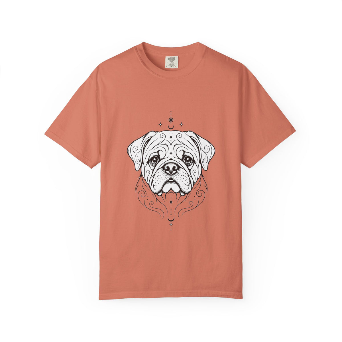 Mystical Pug Line Art T-Shirt — Minimal Dog Portrait Tee