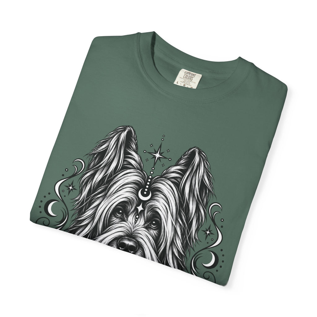 Mystical Briard Line Art T-Shirt — Minimal Dog Portrait Tee