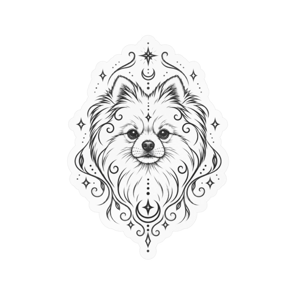 Mystical Pomeranian Mandala Sticker — Kiss-Cut Vinyl Decal