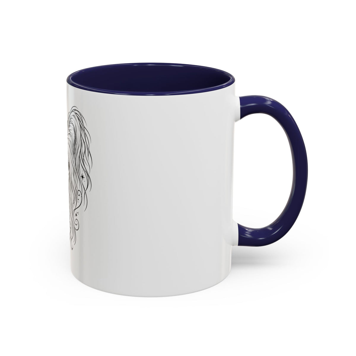 Mystical Chinese Crested Line Art Accent Coffee Mug – Mystical Dog Portrait 11/15oz