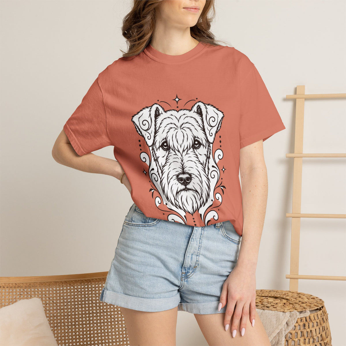 Mystical Lakeland Terrier Line Art T-Shirt — Minimal Dog Portrait Tee