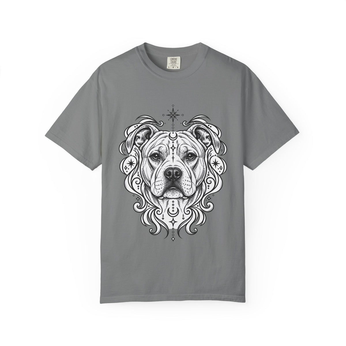 Mystical American Staffordshire Terrier Line Art T-Shirt — Minimal Dog Portrait Tee