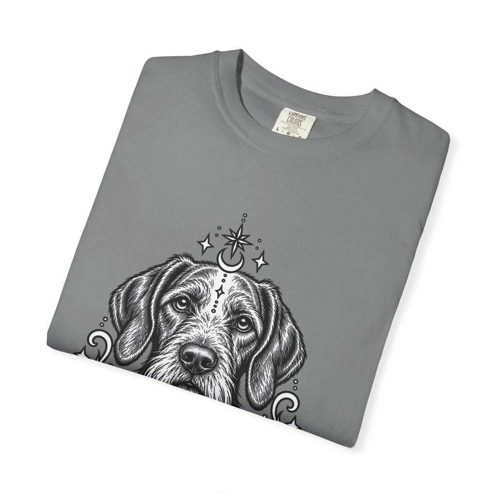 Mystical Wiredhaired Vizsla Line Art T-Shirt — Minimal Dog Portrait Tee