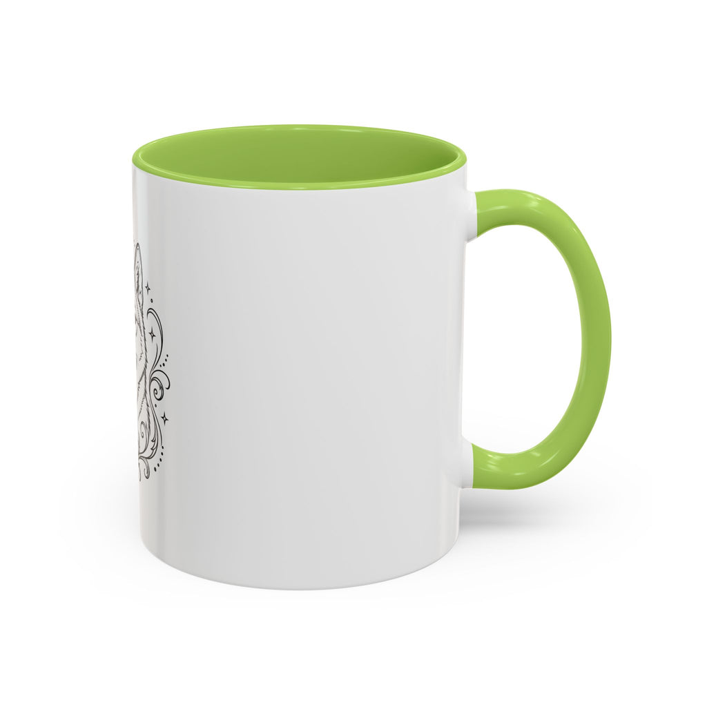 Mystical Shikoku Line Art Accent Coffee Mug – Mystical Dog Portrait 11/15oz