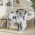 Mystical Boston Terrier Minimalist Velveteen Microfiber Blanket — Soft Neutral Pet Portrait Throw