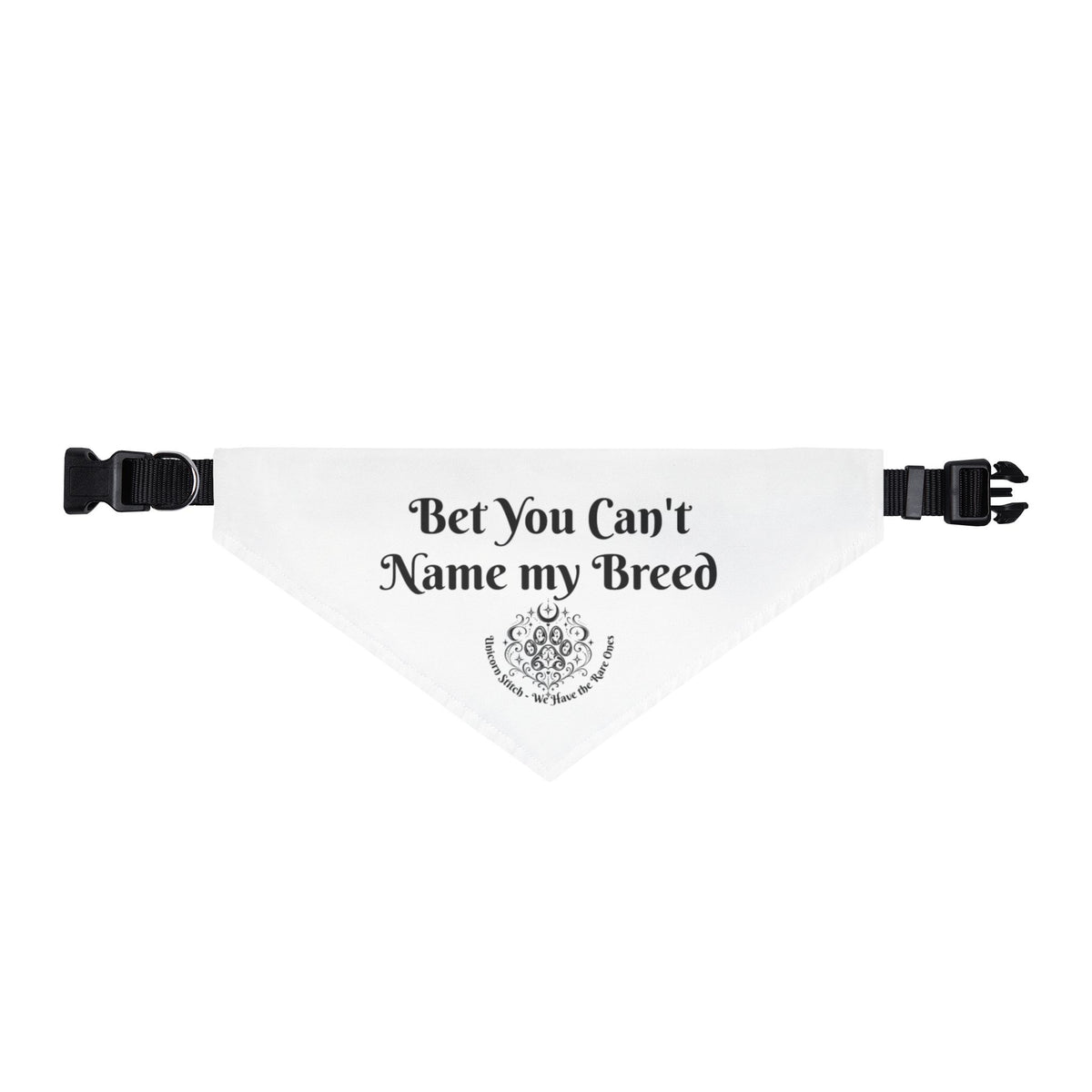 Clip-On Pet Bandana — “Bet You Can't Name My Breed” Dog Collar Accessory
