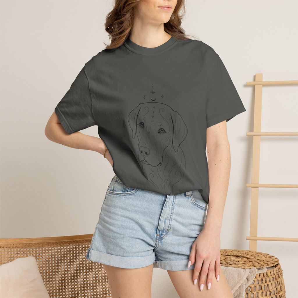 Mystical Labrador Retriever Line Art T-Shirt — Minimal Dog Portrait Tee