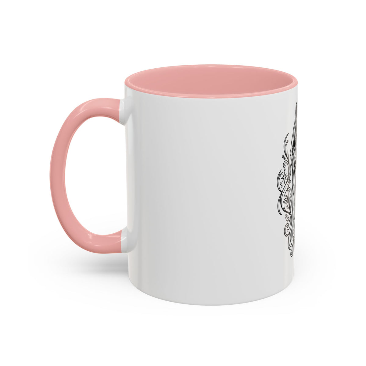 Mystical Great Dane CE Line Art Accent Coffee Mug – Mystical Dog Portrait 11/15oz