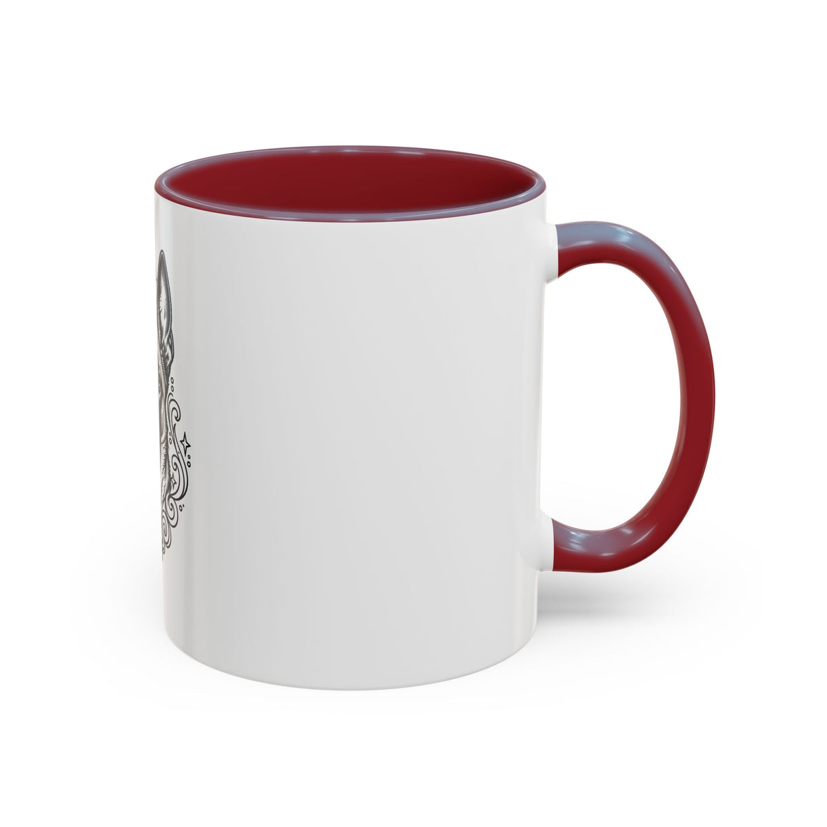 Mystical Belgian Malinois Line Art Accent Coffee Mug – Mystical Dog Portrait 11/15oz