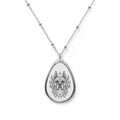 Copy of Mystical White Swiss Shepherd Oval Necklace — Engraved Pet Memorial Pendant