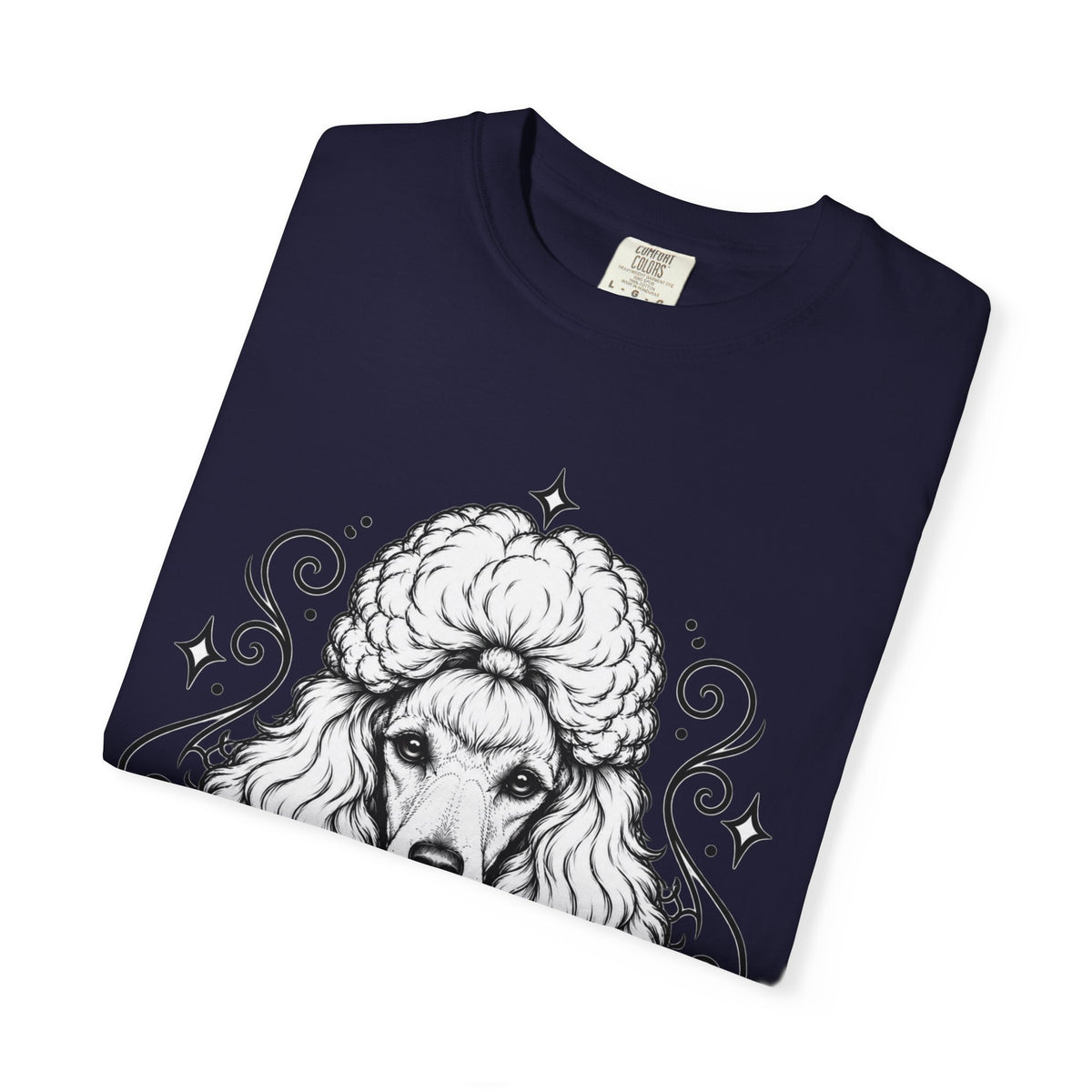 Mystical Miniature Poodle Line Art T-Shirt — Minimal Dog Portrait Tee