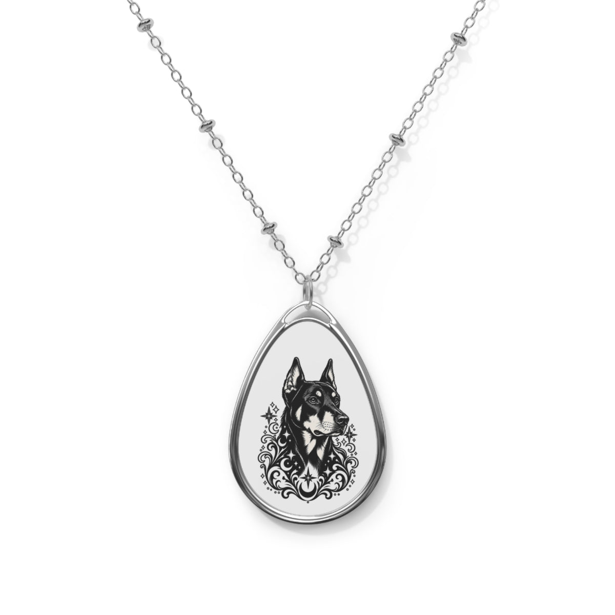 Mystical Beauceron CE Oval Necklace — Engraved Pet Memorial Pendant