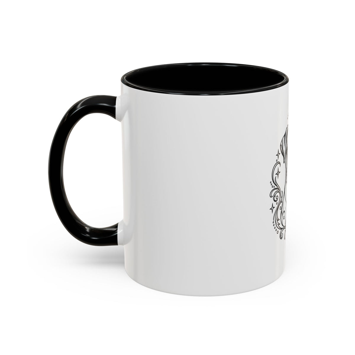 Mystical Boxer NE Line Art Accent Coffee Mug – Mystical Dog Portrait 11/15oz