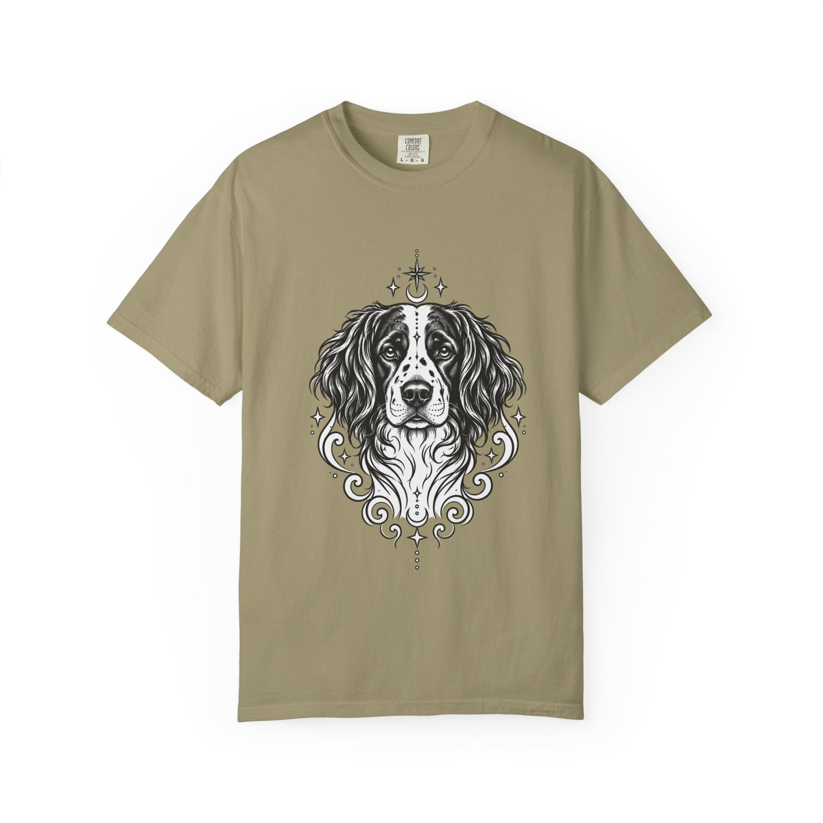 Mystical Stabyhoun Line Art T-Shirt — Minimal Dog Portrait Tee