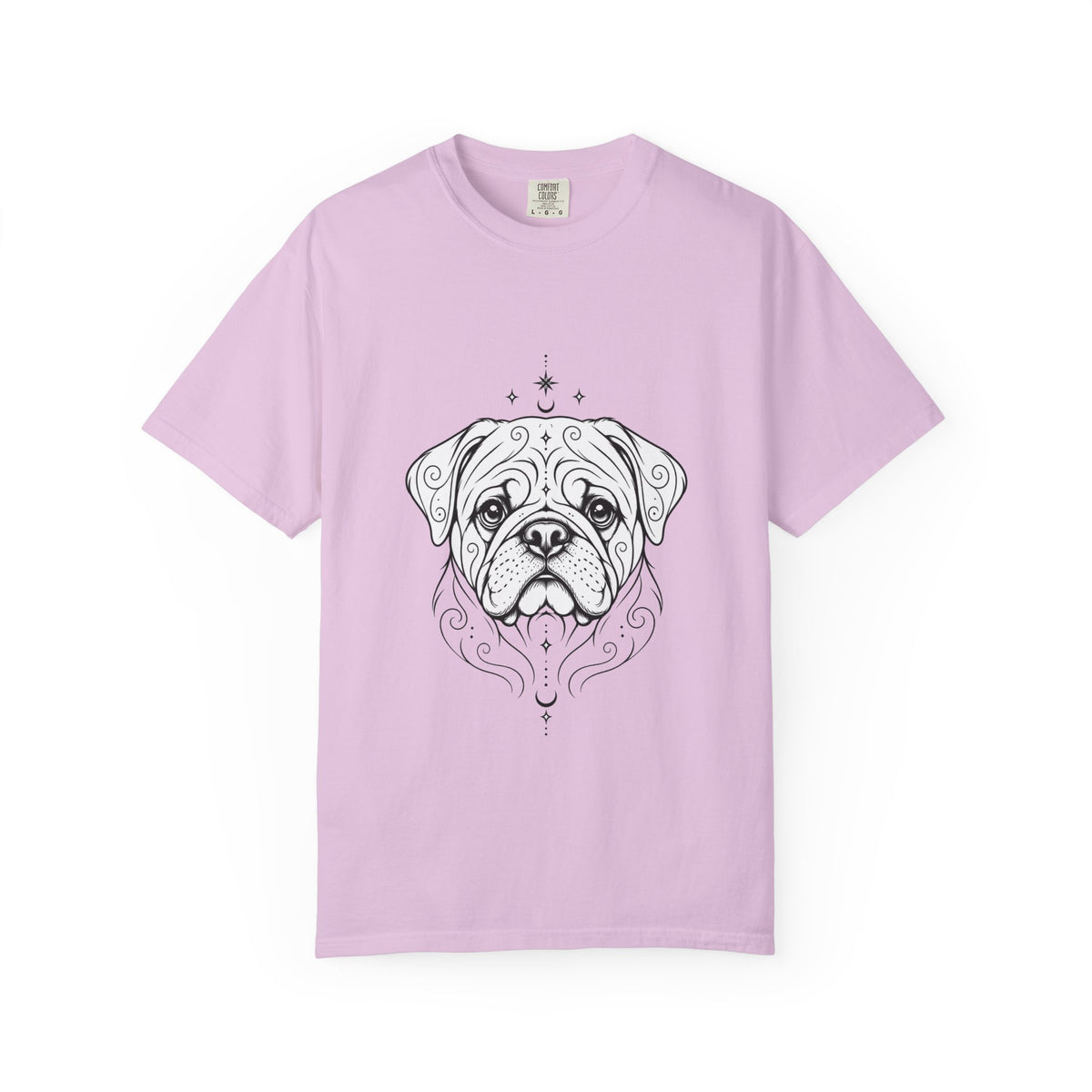 Mystical Pug Line Art T-Shirt — Minimal Dog Portrait Tee