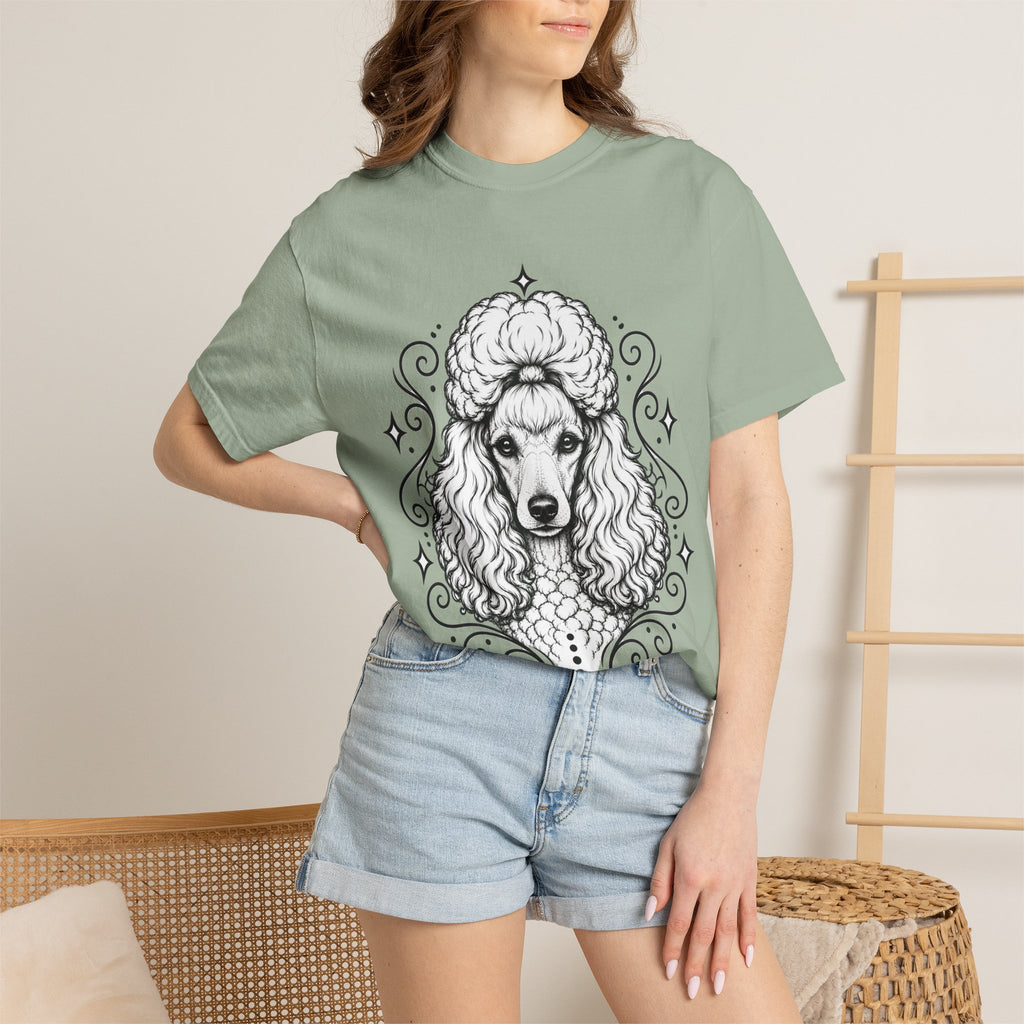Mystical Miniature Poodle Line Art T-Shirt — Minimal Dog Portrait Tee