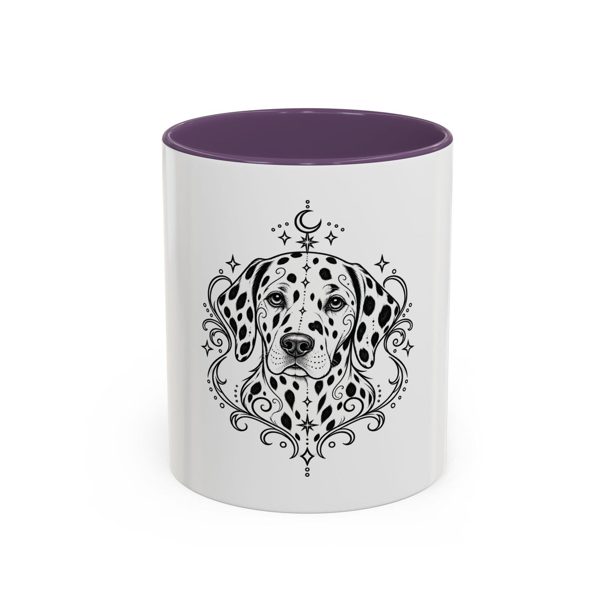 Mystical Dalmatian Line Art Accent Coffee Mug – Mystical Dog Portrait 11/15oz