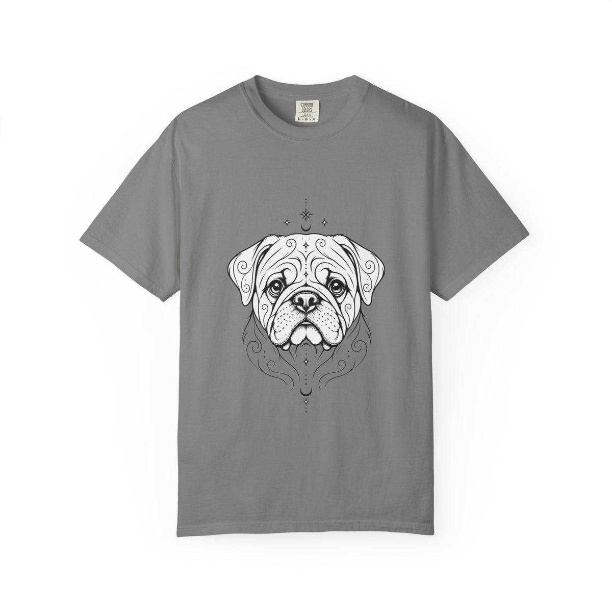 Mystical Pug Line Art T-Shirt — Minimal Dog Portrait Tee