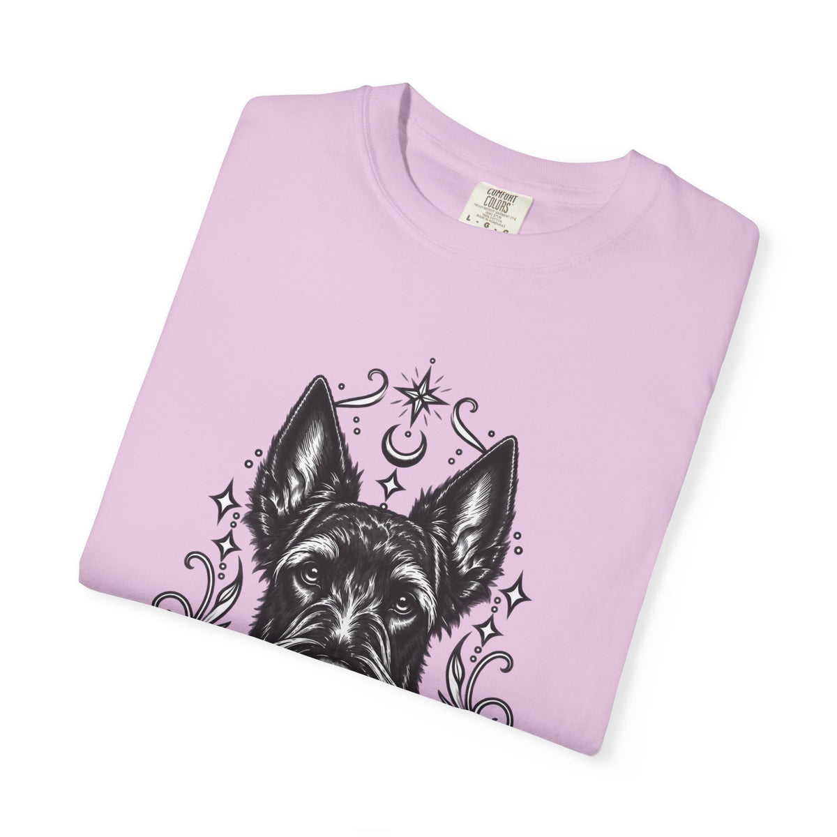 Mystical Scottish Terrier Line Art T-Shirt — Minimal Dog Portrait Tee