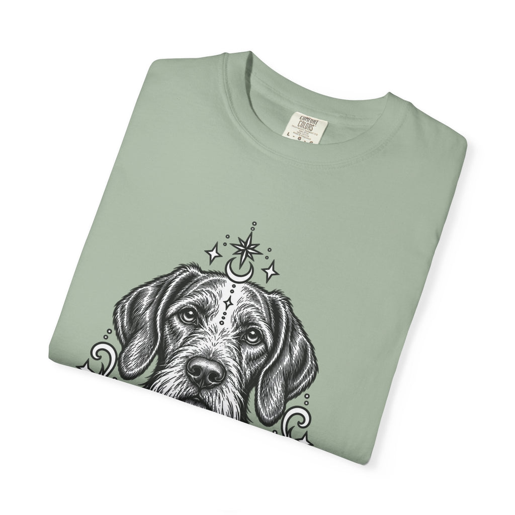 Mystical Wiredhaired Vizsla Line Art T-Shirt — Minimal Dog Portrait Tee