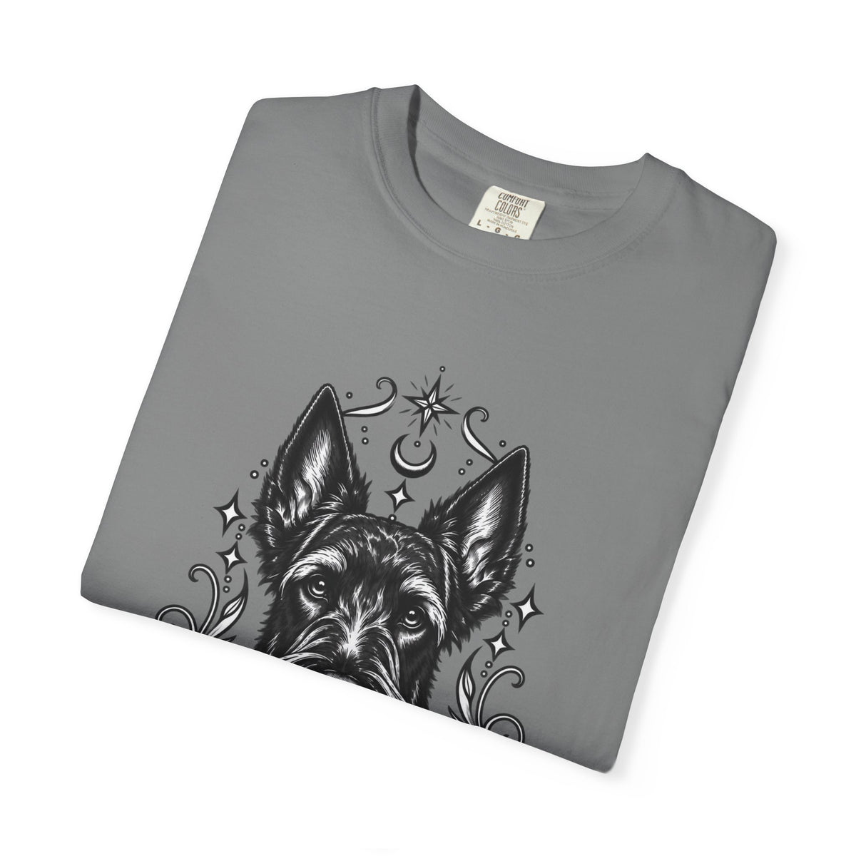 Mystical Scottish Terrier Line Art T-Shirt — Minimal Dog Portrait Tee