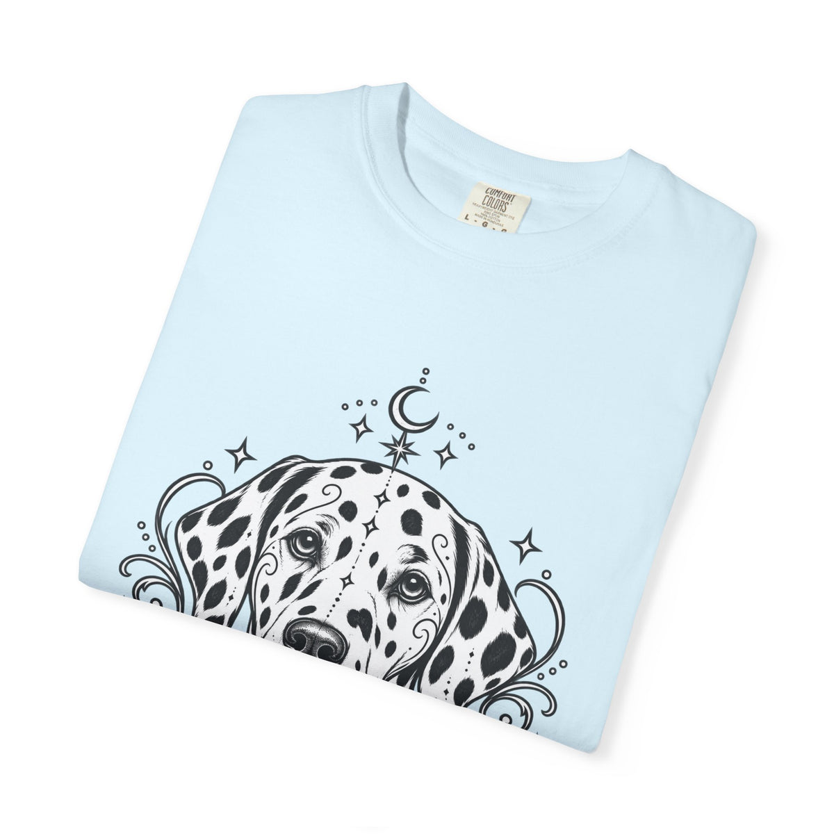Mystical Dalmatian Line Art T-Shirt — Minimal Dog Portrait Tee