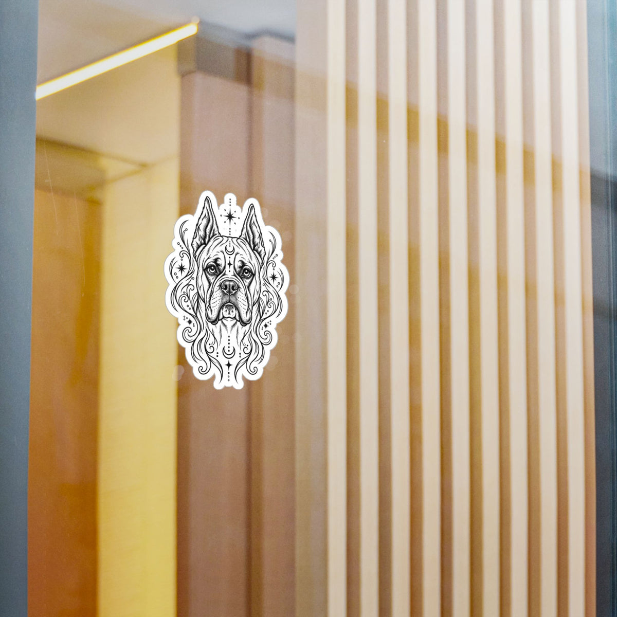 Copy of Mystical White Swiss Shepherd Line Art Kiss-Cut Vinyl Sticker — Decorative Dog Portrait Decal