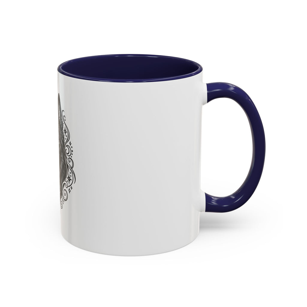Mystical Schipperke Line Art Accent Coffee Mug – Mystical Dog Portrait 11/15oz