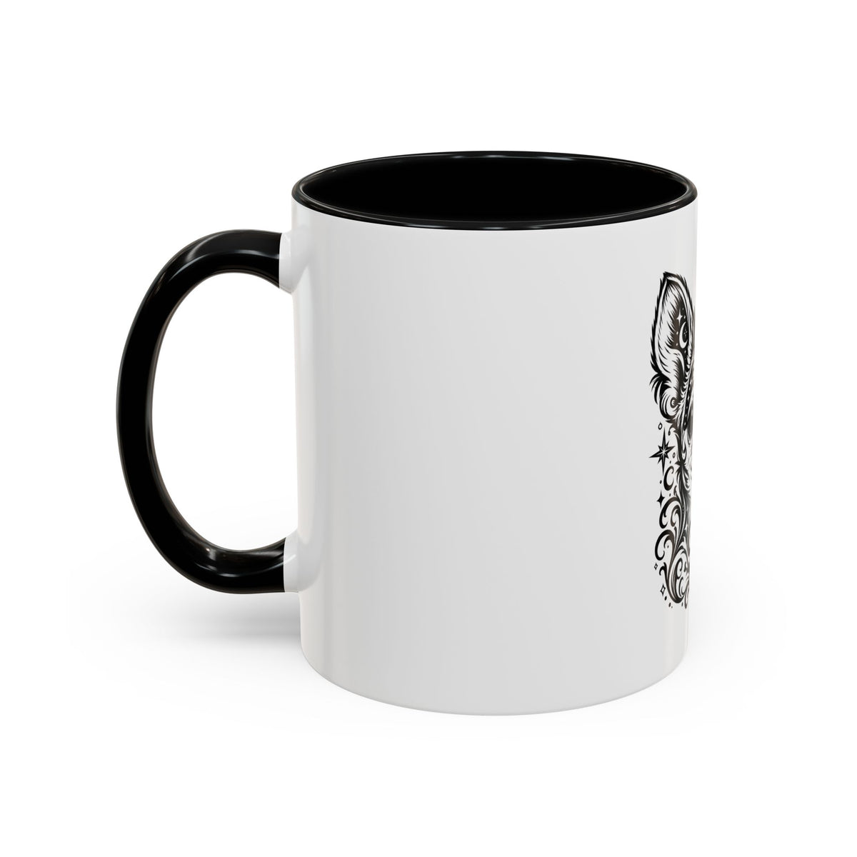 Mystical  Chihuahua SH Line Art Accent Coffee Mug – Mystical Dog Portrait 11/15oz