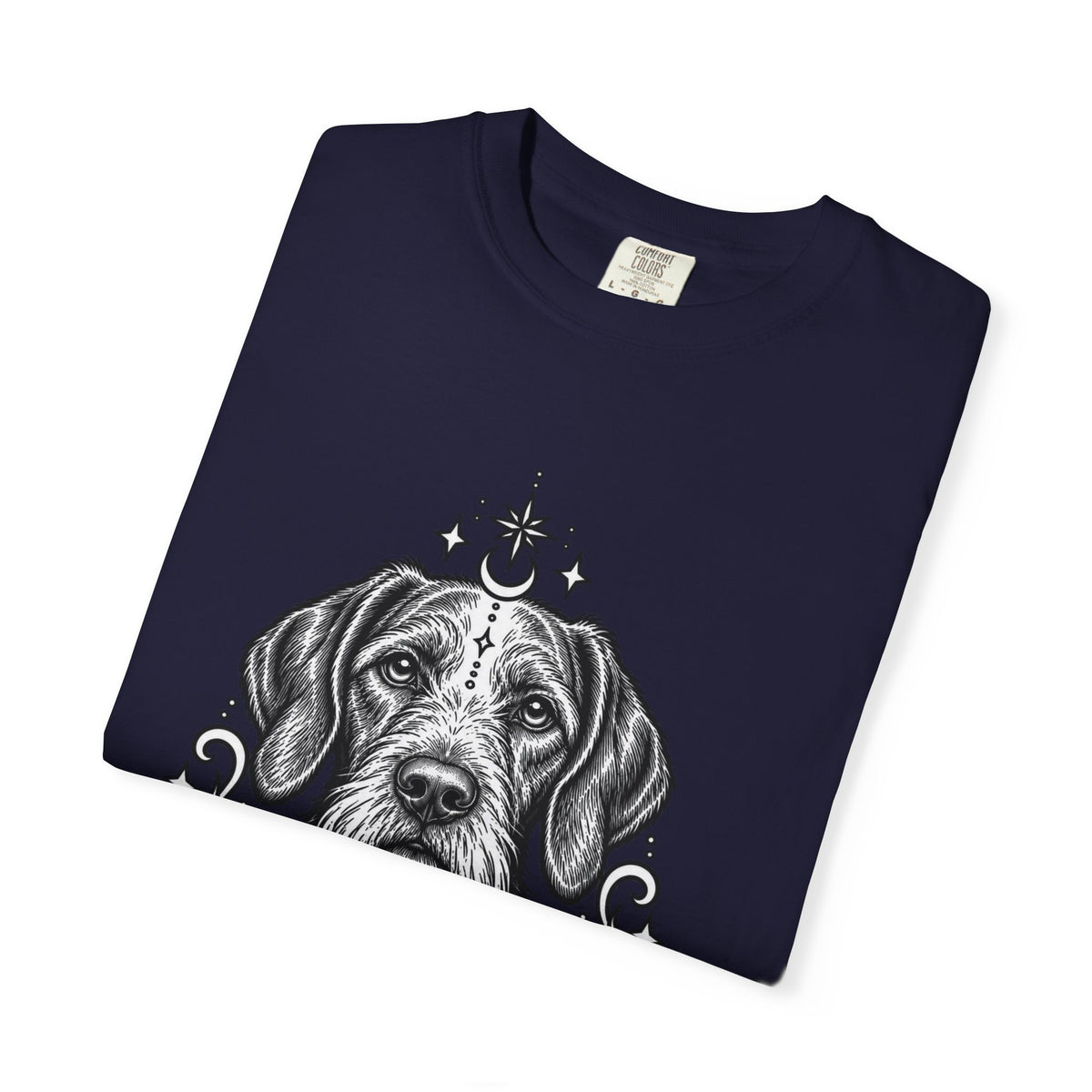 Mystical Wiredhaired Vizsla Line Art T-Shirt — Minimal Dog Portrait Tee