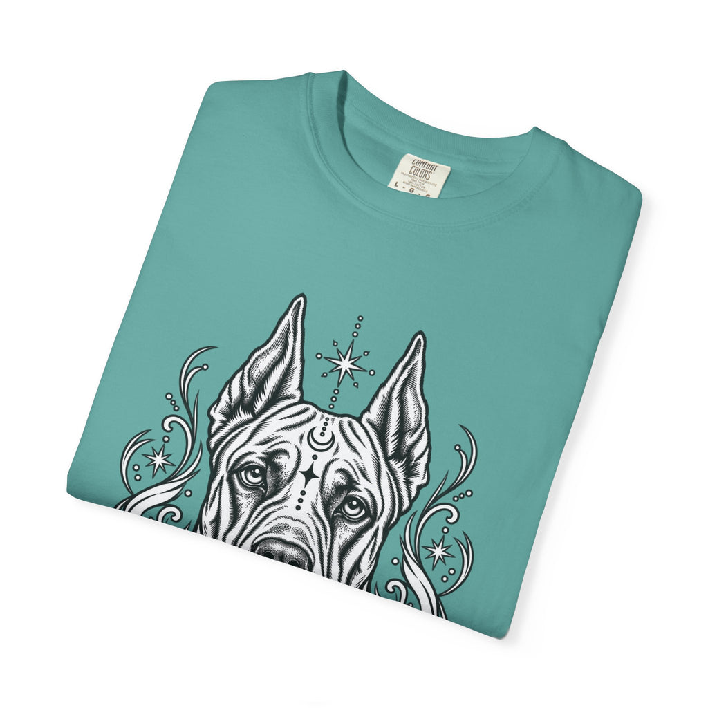 Mystical Great Dane CE Line Art T-Shirt — Minimal Dog Portrait Tee