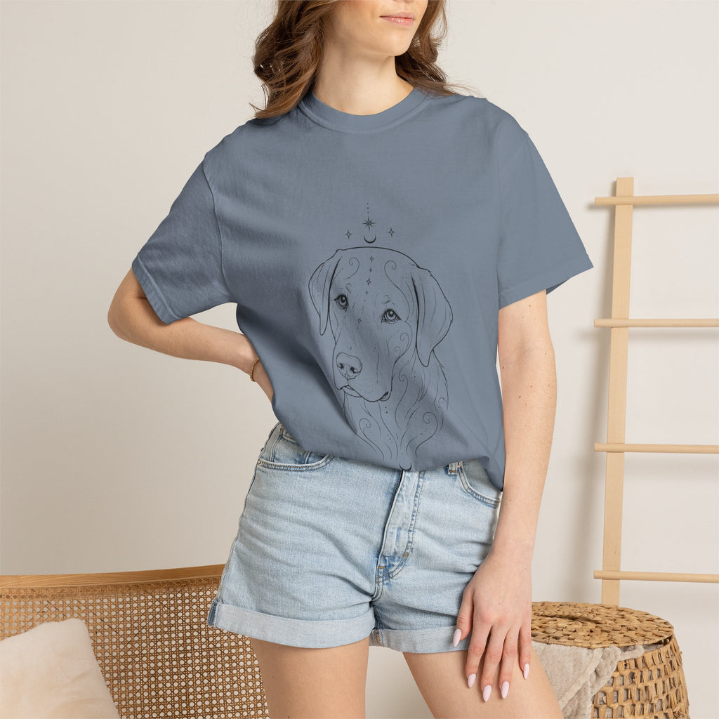 Mystical Labrador Retriever Line Art T-Shirt — Minimal Dog Portrait Tee