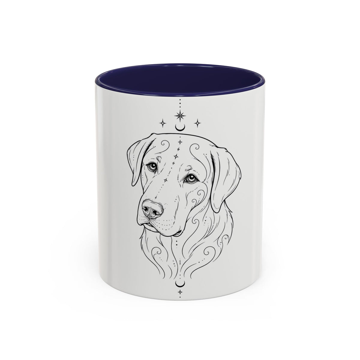 Mystical Labrador Retriever Line Art Accent Coffee Mug – Mystical Dog Portrait 11/15oz