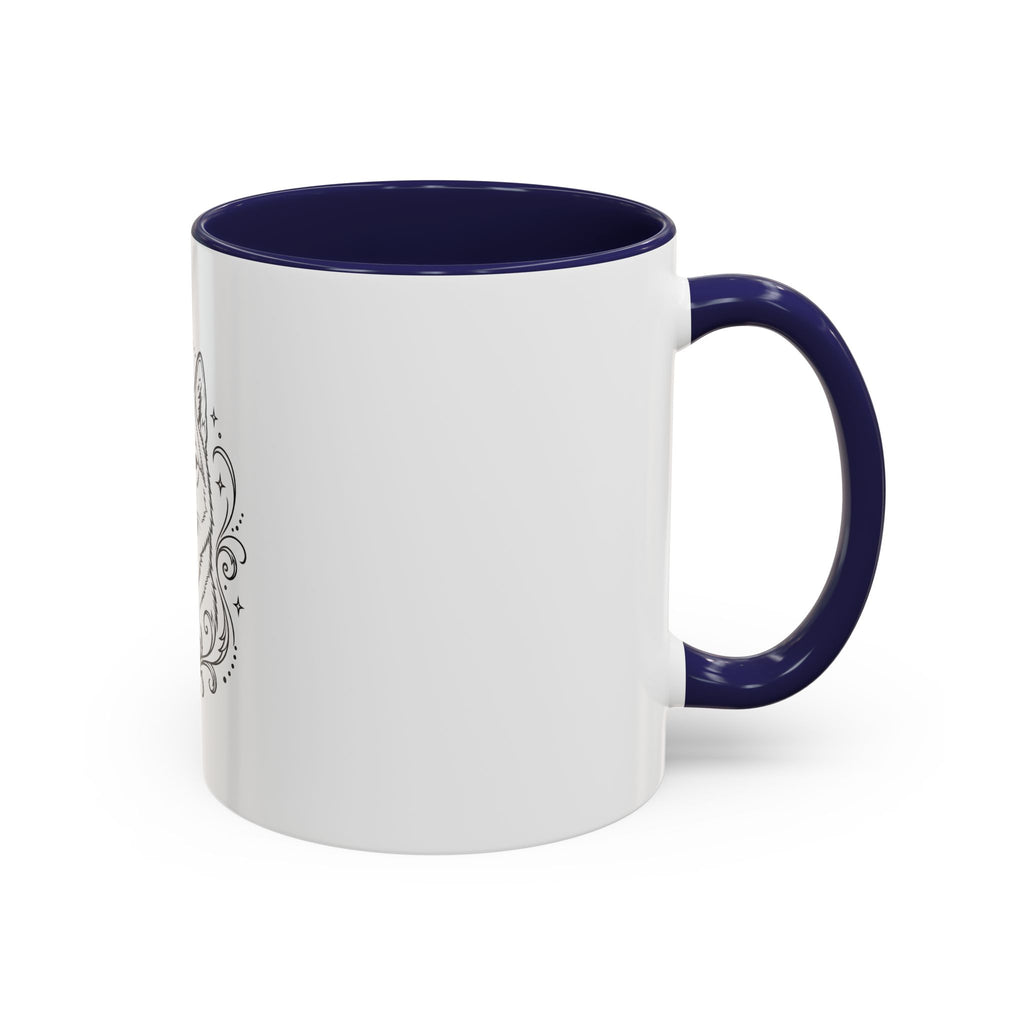 Mystical Shikoku Line Art Accent Coffee Mug – Mystical Dog Portrait 11/15oz