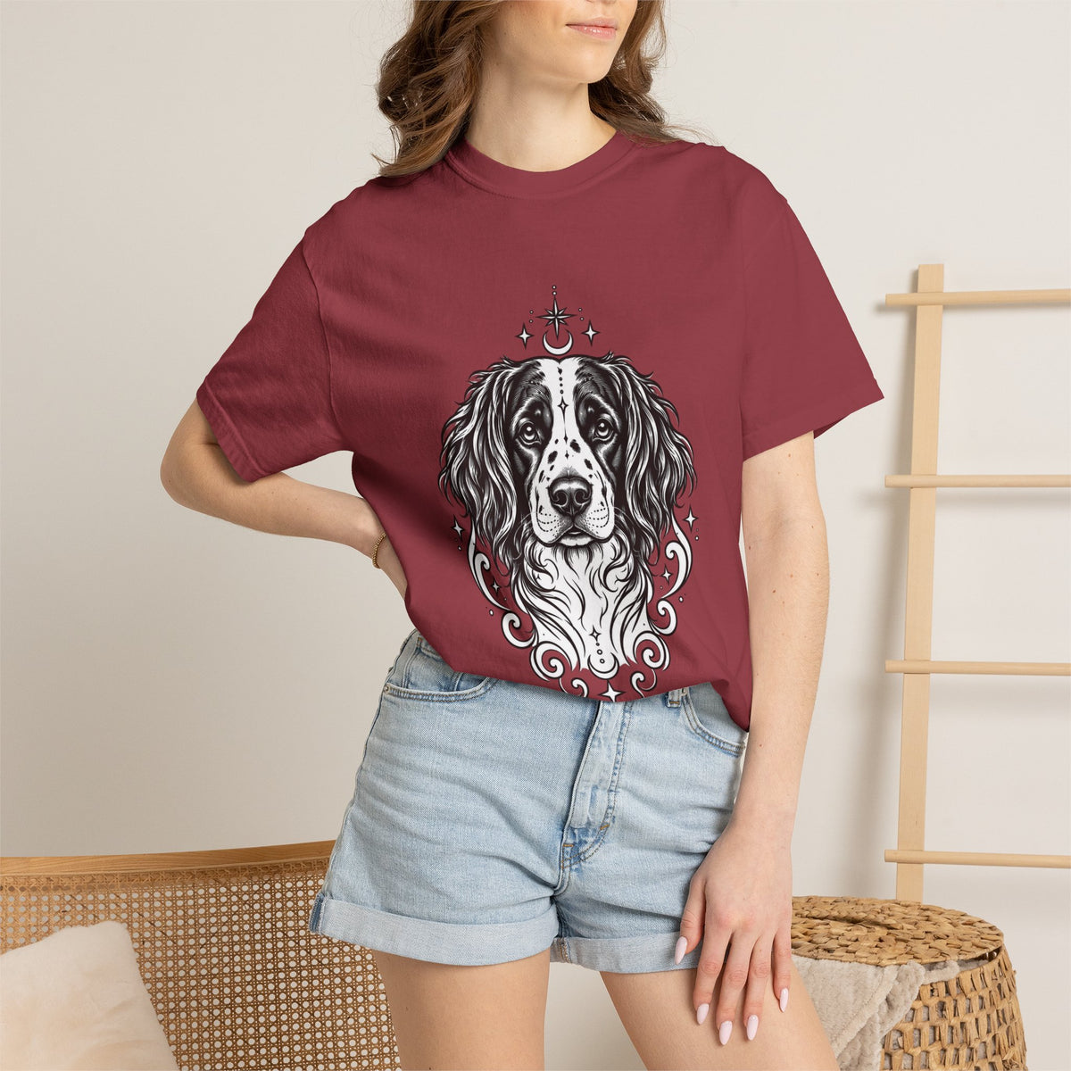Mystical Stabyhoun Line Art T-Shirt — Minimal Dog Portrait Tee