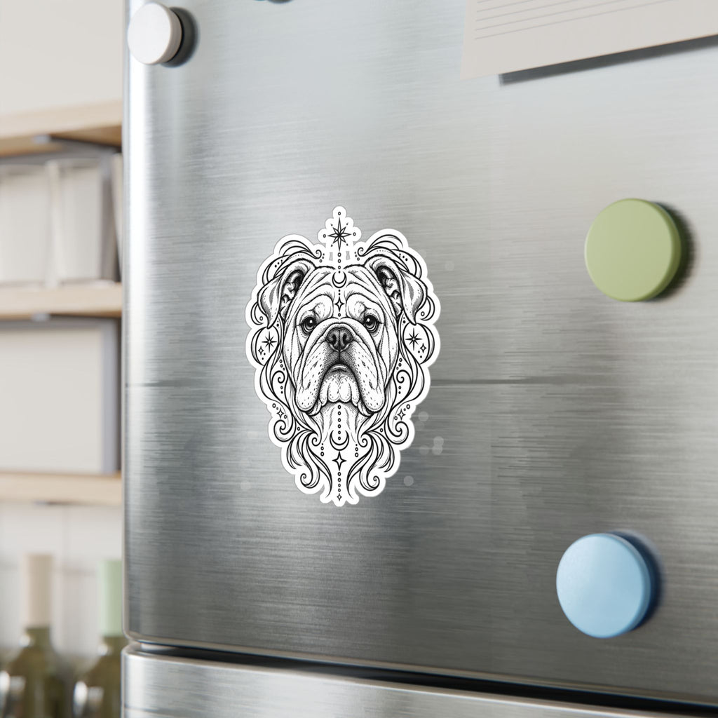 Mystical Bulldog Mandala Sticker — Kiss-Cut Vinyl Decal