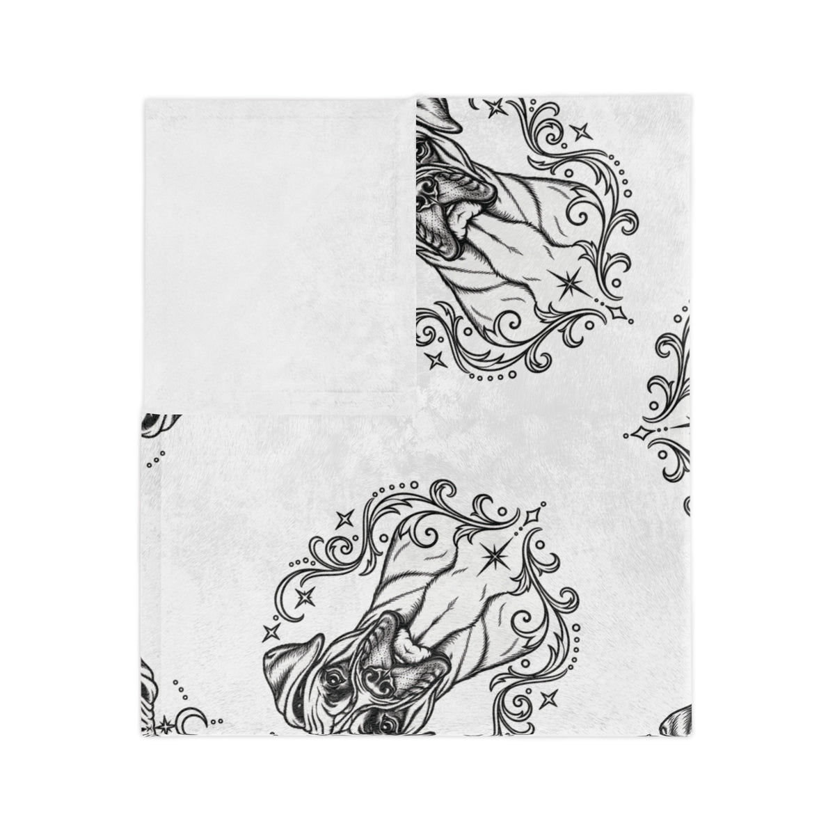 Mystical Boxer NE Minimalist Velveteen Microfiber Blanket — Soft Neutral Pet Portrait Throw
